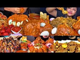 ASMR EATING SPICY CHICKEN CURRY, BIRYANI, MUTTON CURRY | BEST INDIAN FOOD MUKBANG |Foodie India|