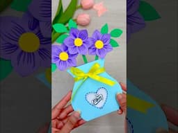 DIY flower vase card for Mother’s Day | Handmade card for mom with a message #shorts