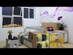 MAXIMIZING SPACE IN A TINY APARTMENT 220sqft ( 20.5sqm MICRO APARTMENT TOUR ) | NEVER  TOO SMALL