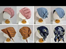 DIY  4가지 패턴 없이 쉽게 뒷머리 보이지 않는 두건 만들기/How to Make an Easy Back Covering Bandana Without 4 Patterns