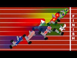 100 Meter Stickman Race - Watch Time Cup March - 60 Countries