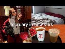 february in nyc 💌 𓍢ִ໋☕️✧˚ ༘ ⋆cafe & bar hopping, night-routine vlog