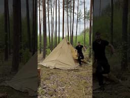 Палатка конус для выживания, есть разделка под печь! #фрост #survival #outdoors #выживпние