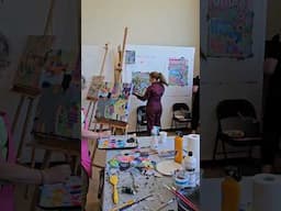 ✨️Day 3...more learning exercises and lots of painting time to create on large canvases. 🎨🩵