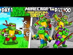 I Survived 100 Days as the TEENAGE MUTANT NINJA TURTLES in Minecraft