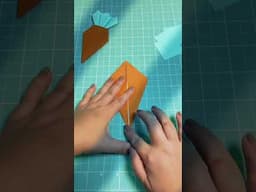 Cenoura Origami Dobradura #diy #dobradura #origami #alinnemarques #origamifacil #cenoura #pascoa