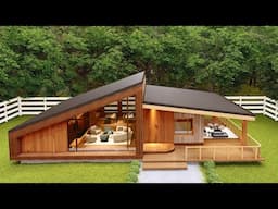 Inside A Wooden-Style Country House - Beautiful Tiny House!