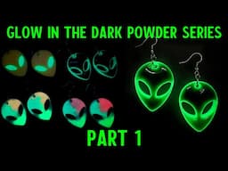 Alien Earrings using Let's Resin Glow in the Dark Powder!