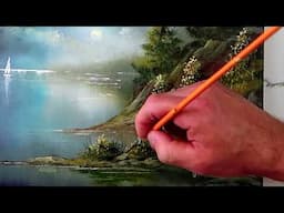 Sailing by Moonlight | Acrylic Painting for Beginners | Green Landscape on the Hill