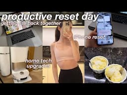 PRODUCTIVE RESET VLOG 🎧 getting life back together for spring, new home tech, cleaning, organizing!✨