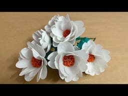 How to make Paper Flower with crepe paper | Craft | Home decor