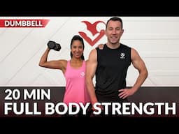 20 Min Full Body Dumbbell Workout - Weight Training for Weight Loss & Strength at Home for Women Men
