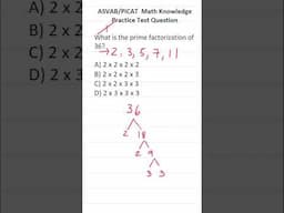 ASVAB/PiCAT Math Knowledge Practice Test Q: Prime Factorization #acetheasvab with #grammarhero