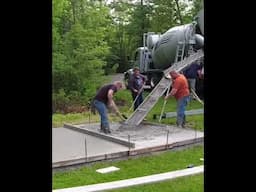 Hand-Screeding a Concrete Slab #shorts