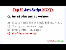 Top 50 JavaScript MCQs | For Exams and Interview