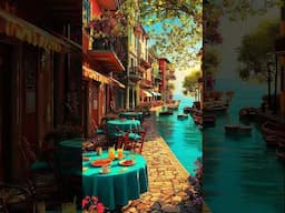 Dream Morning by the Water | Scenic Breakfast Escape ☀️🍊🌸