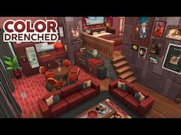 Red Color-Drenched Apartment // The Sims 4 Speed Build: Apartment Renovation