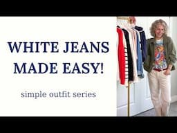 25+ Outfits with ONE Pair ofJeans! YES, you can wear white/off-white jeans! Let me show you how!