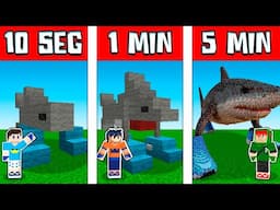 NOOB VS PRO: CONSTRUIR TRALALERO TRALALA EM 5 MINUTOS / 1 MINUTOS / 10 SEGUNDOS NO MINECRAFT!!