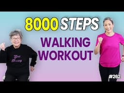 8000 Steps in 60 Minutes | Indoor Walking for 60+ (Mom‑Friendly!)