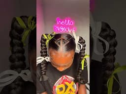 Must watch 🎀Cute space bun braided ponytail hairstyle 💕#4c #braid #naturalhairstyles #fypシ゚viral