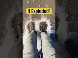 It EXPLODED When I Jumped on it! 😱 #satisfying #asmr #shorts