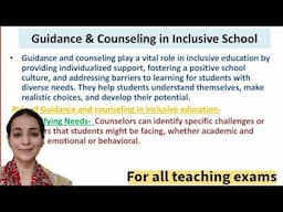 Guidance & Counselling in Inclusive School/ For all teaching exams