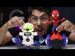 Spiderman Car VS Robot Mini Boat Unboxing And Review