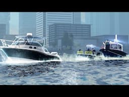 Police BOATS pursue FLEEING CRIMINALS!