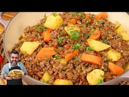 CARNE MOIDA REFOGADA COM BATATAS E CENOURAS - Deliciosa - Fácil - Saborosa - Receitas de Pai