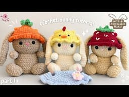 How to Crochet a Bunny Rabbit with FOUR Different Hats (Part 1) Easter Amigurumi Tutorial