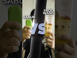 Sabun VS Face Wash😱 #facewash #soap #shorts