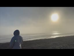 Fog, Sunset, Fire-pit & Rainbow at Bolsa Chica State Beach.