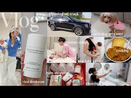 Productive vlog: cleaning my suv +viral deodorant +errands +mommy things +cooking +baby shopping etc