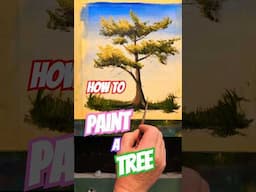 How to paint a simple tree 🌲Scots pine #shortsart #howtopaint