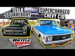 We Took the Tesla Swapped Squarebody and Supercharged LS3 C10 To Battle in Bama 2025!