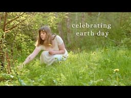 Celebrating Earth Day 🧚🌷☀️ baking a lemon loaf, making flower crowns & a little garden party