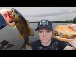 BBQ Snail(??) Burgers & Fishin' in the Rain