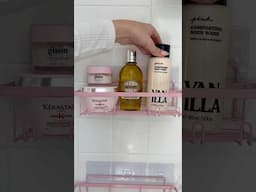 let’s put up PINK SHOWER SHELVES🫶🏼🩷🌸 #aesthetic #apartmentdecor #skincare #asmr