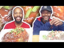 MASSIVE LOADED BRISKET N TURKEY BAKED POTATOES | MUKBANG 먹방 EATING SHOW COSTAS BBQ FOOD REVIEW