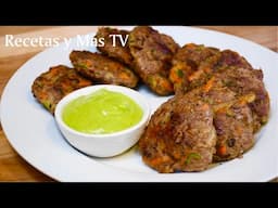 Tortitas de Carne Molida de Res Rellenas de Vegetales Ricas, Faciles y Económicas