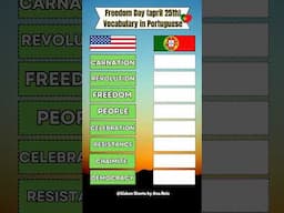 Portuguese Quiz: Freedom Day (April 25th) Vocabulary. #learnportuguese #portuguese #quiz #25abril