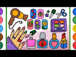 Nail art Jelly Painting art, 🌼Make up set Coloring with foam slime | Color beads ASMR