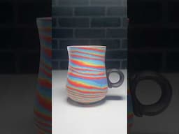 Throwing A Rainbow Porcelain Mug #pottery #ceramics #potteryvideo #wheelthrowing
