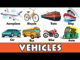 Vehicle Names for Kids | Types of Vehicles English I Vehicles Vocabulary Words | Mode of Transport