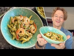 Неожиданное сочетание, но очень вкусно! Паста с песто и с креветками | простой рецепт