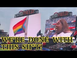 DISRESPECTFUL NY Mets REPLACE the US Flag with the Pride Flag during playing of National Anthem!