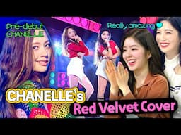 FIFTY FIFTY CHANELLE 's pre-debut Red Velvet cover reveal  💟 Including Red Velvet's reaction 🌟