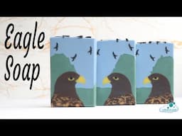 Making a cool eagle design cold process soap. Cold process soap embeds
