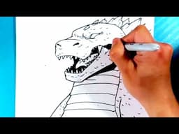 How to Draw GODZILLA - Step by Step